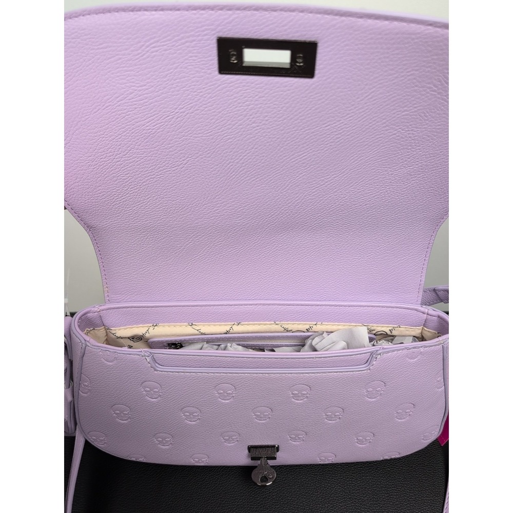 BETSEY JOHNSON Purse Skulls Embossed Crossbody Bag XOMARCI‎ Lavender NWT - Picture 6 of 8